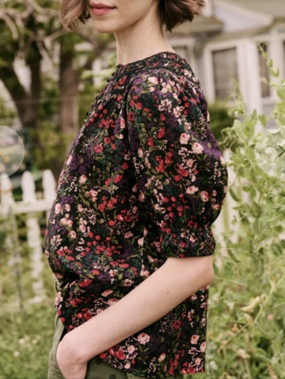 THE GREAT. THE STORYTELLER TOP BLACK FLORAL WOMENS SIZE 3 LARGE - Picture 3 of 16